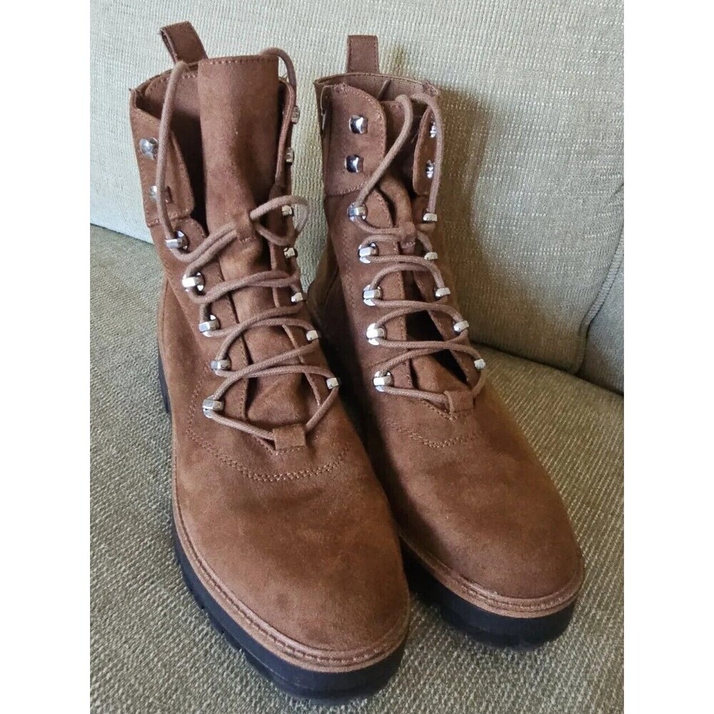 Nine West IVONA2 Toffee Combat Boots Medium Brown Size 10 M EUC